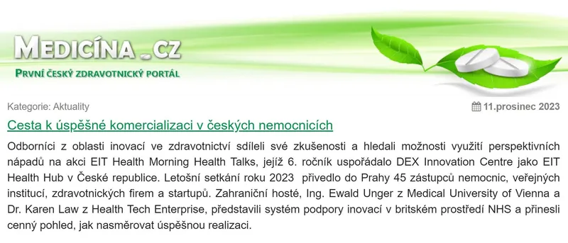 medicina.cz: Cesta k úspěšné komercializaci v českých nemocnicích